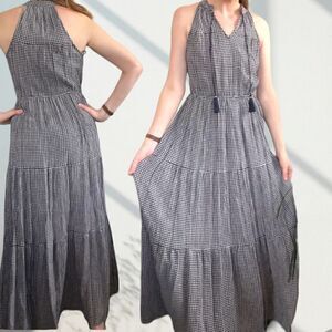 Lauren Conrad Tiered Maxi Gingham Checkerboard Dress S